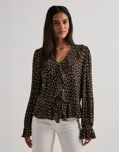 Only - Brun - Onlkafie L/S Frill Top Wvn