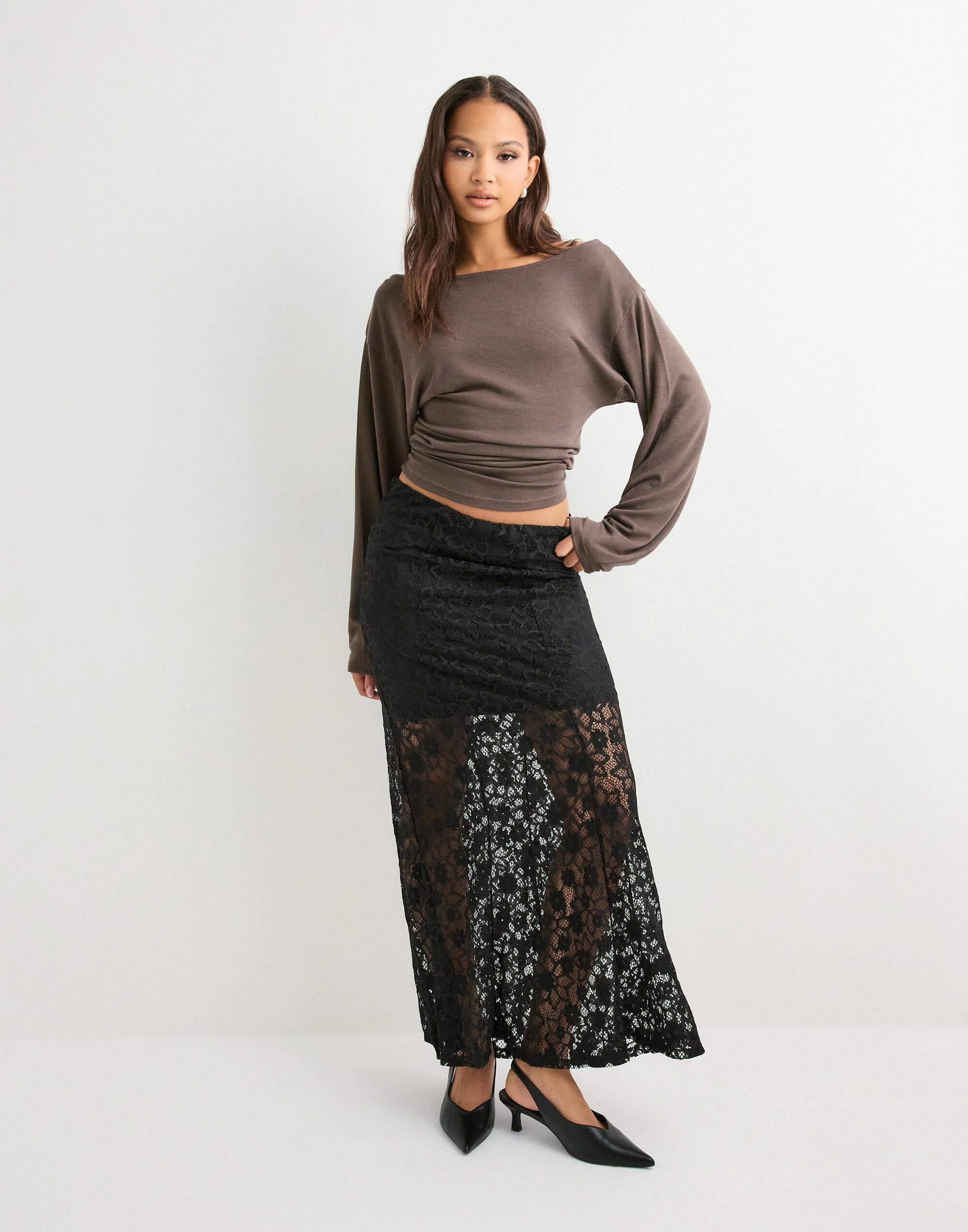 Buy 1594 VMMETA LACE HW ANKLE SKIRT WVN GA - Black | Nelly.com