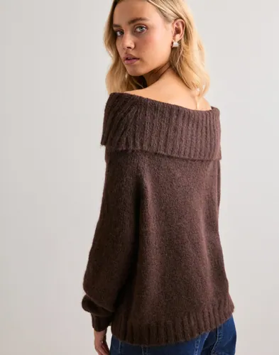 ONLY Onlshine Ls Off Shoulder Cc Knt stickade tröjor dam – bild 2