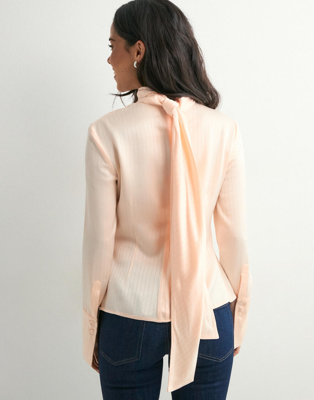 Buy Malina Celene Tie Detailed Satin blouse - Light Pink | Nelly.com