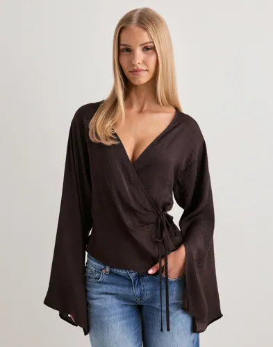 Nelly Wrap Wide Sleeve Blouse blusar dam – bild 2