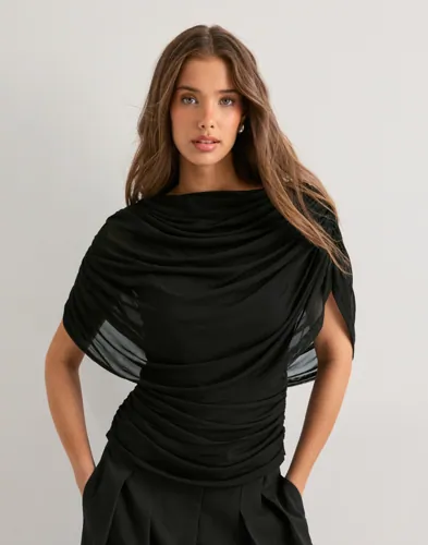 Neo Noir - Sort - Cottuna Drapy Mesh Top