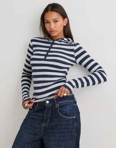 Striped Hood LS Top
