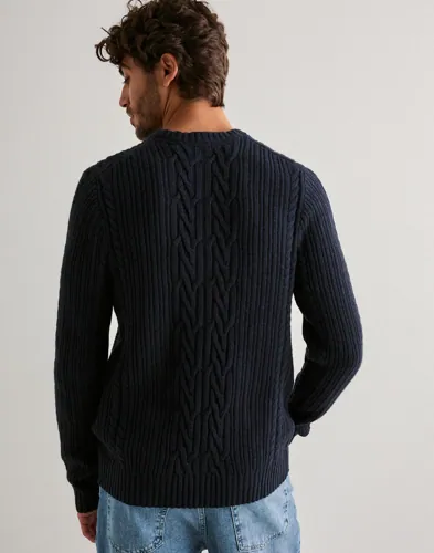 Lyle & Scott Ribbed Cable Knit Jumper Stickade tröjor herr – bild 2