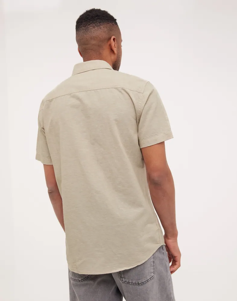 SLHREGNEW-LINEN SHIRT SS CLASSIC