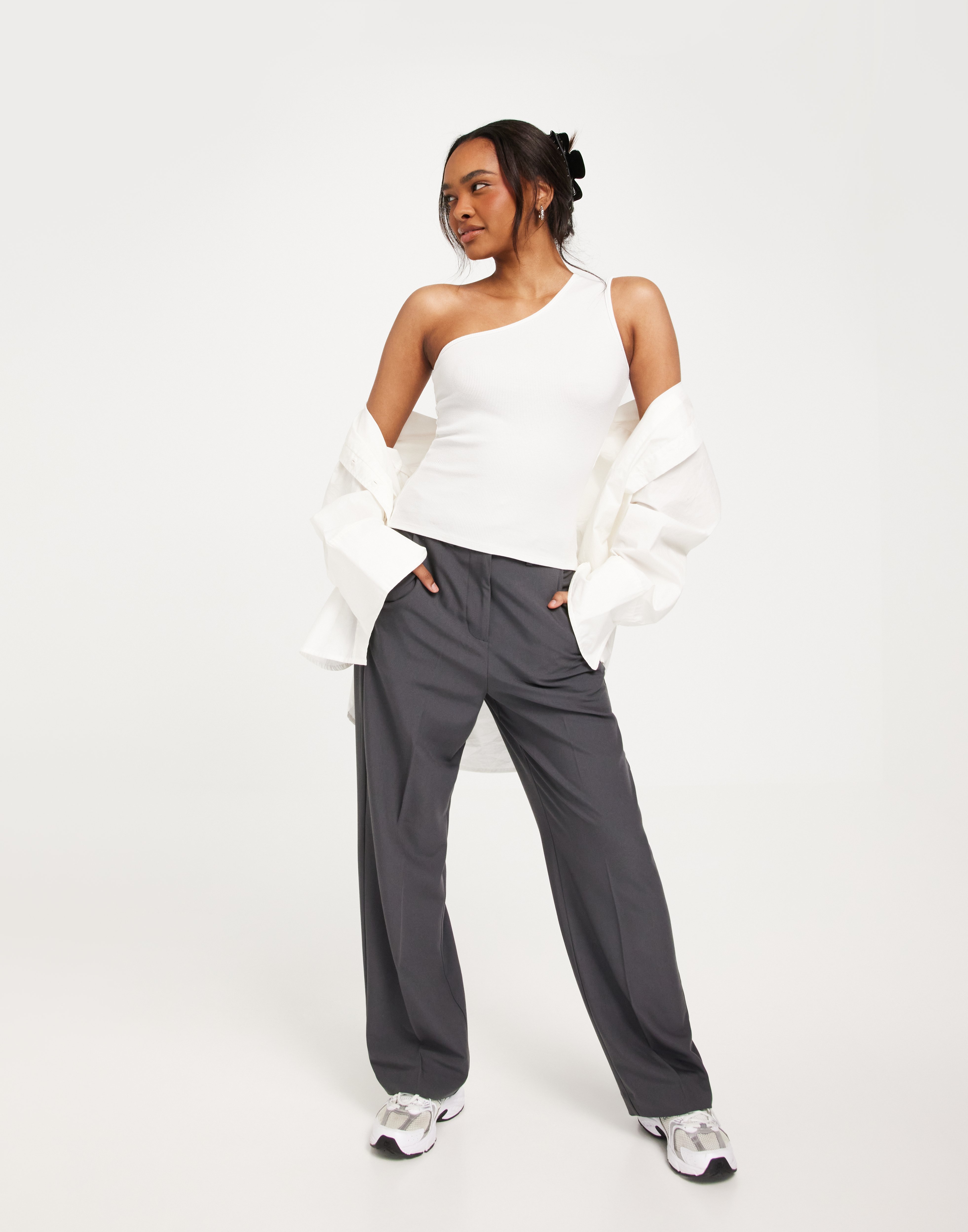 Buy JJXX JXFUNDA STR ONE SHOULDER RIB TOP JR - Cloud Dancer