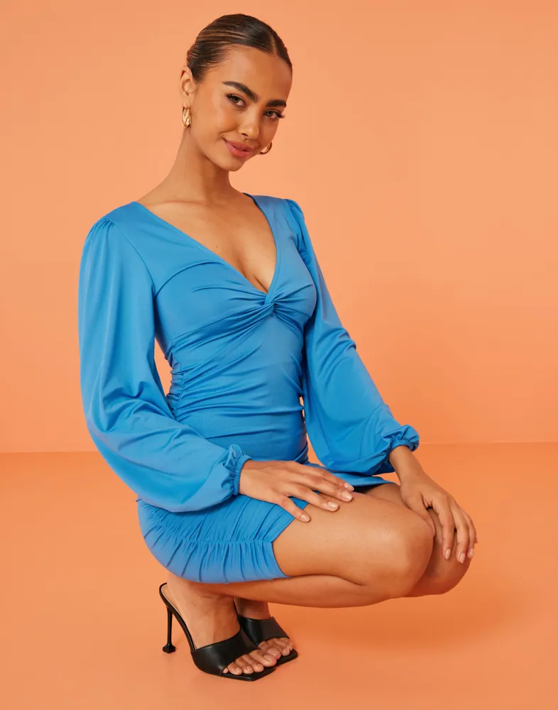 princess polly baby blue dress Blue Puff Sleeve Dress main image 0