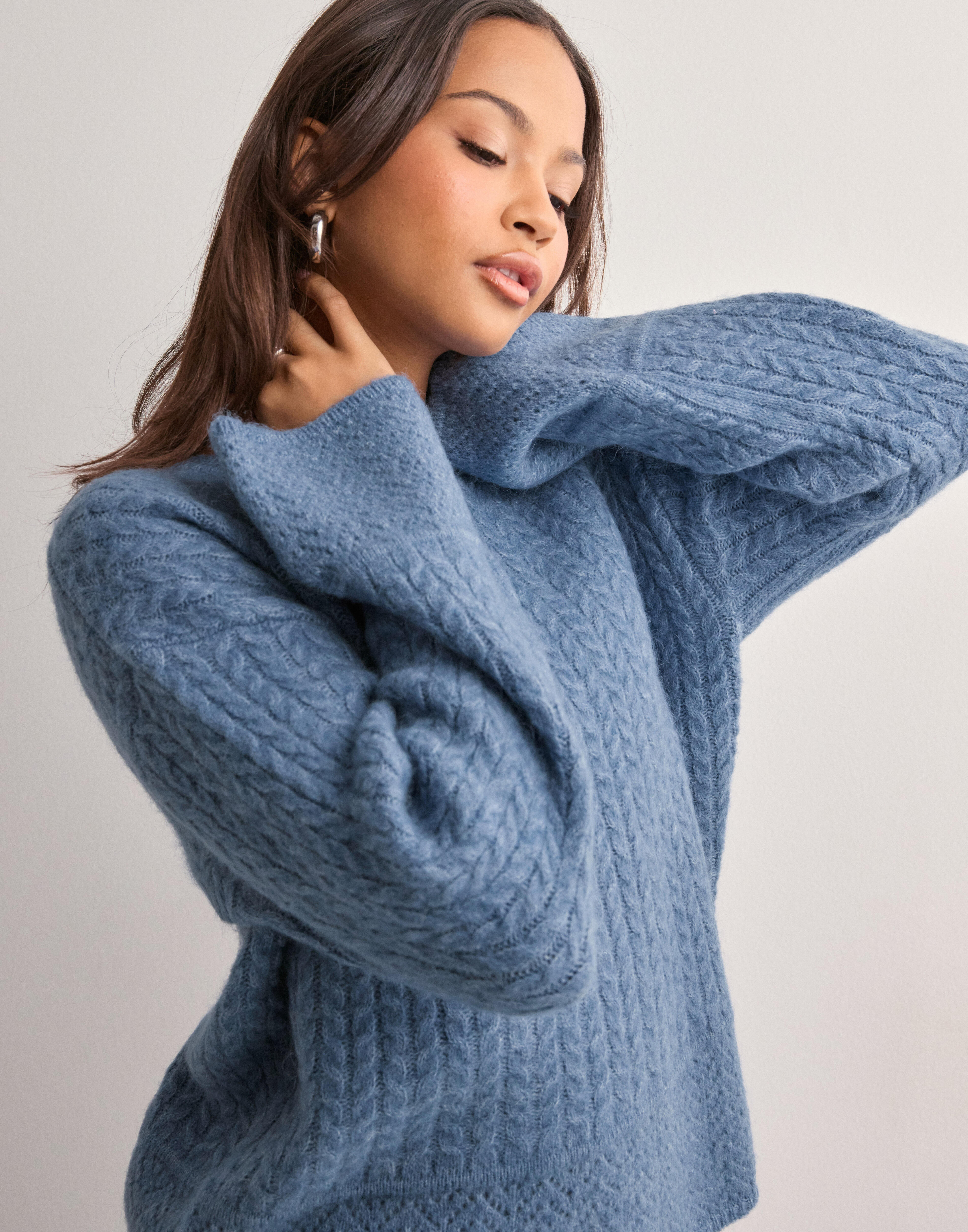 Köp Selected Femme SLFALVA STRUCTURE LS KNIT O-NECK