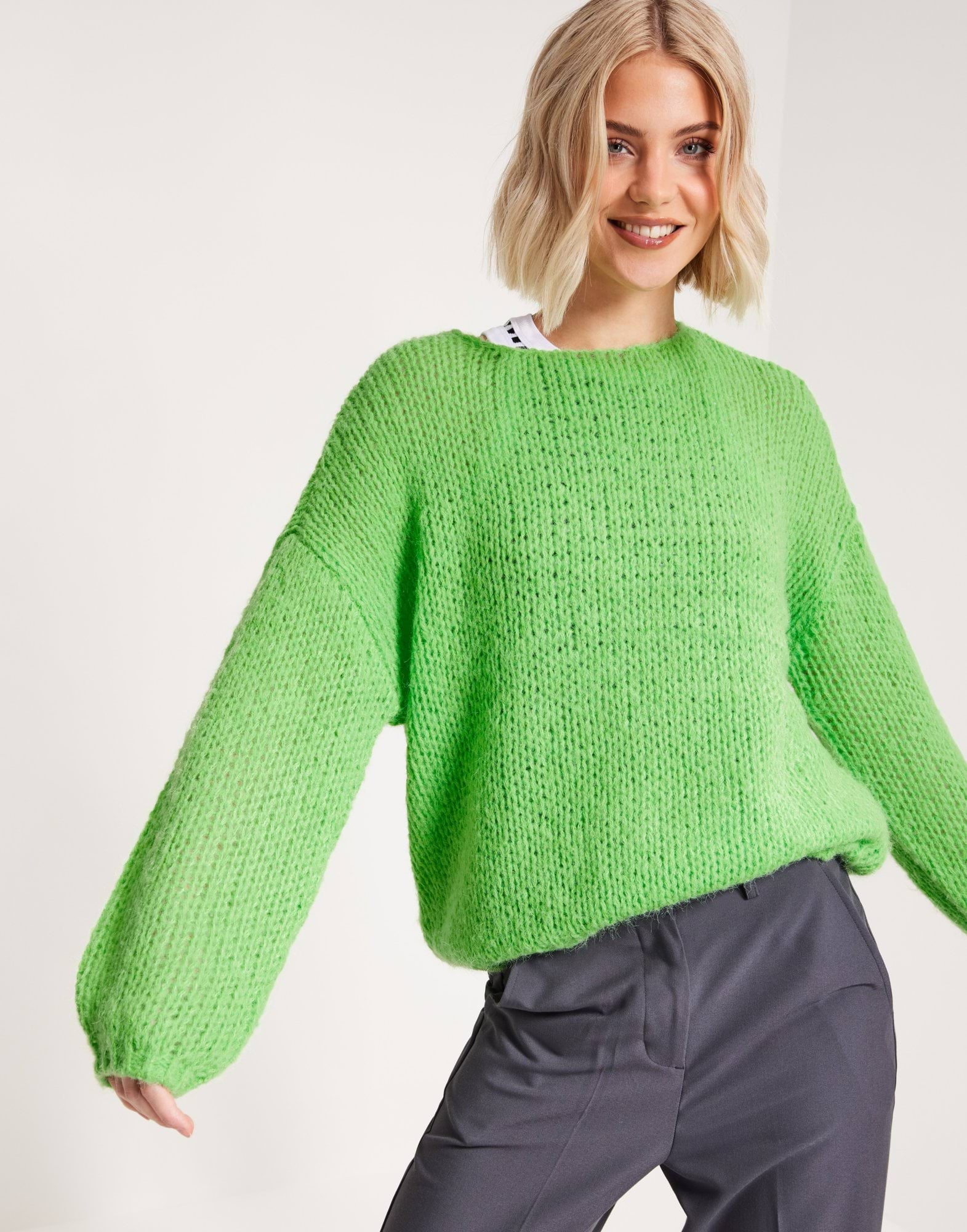 Nordic Life Ls O Neck Knit Summer Green