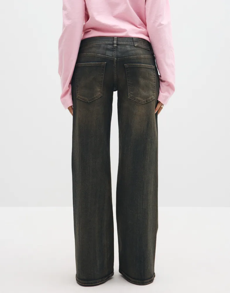 Nelly Coated Loose Flare Jeans dam – bild 3