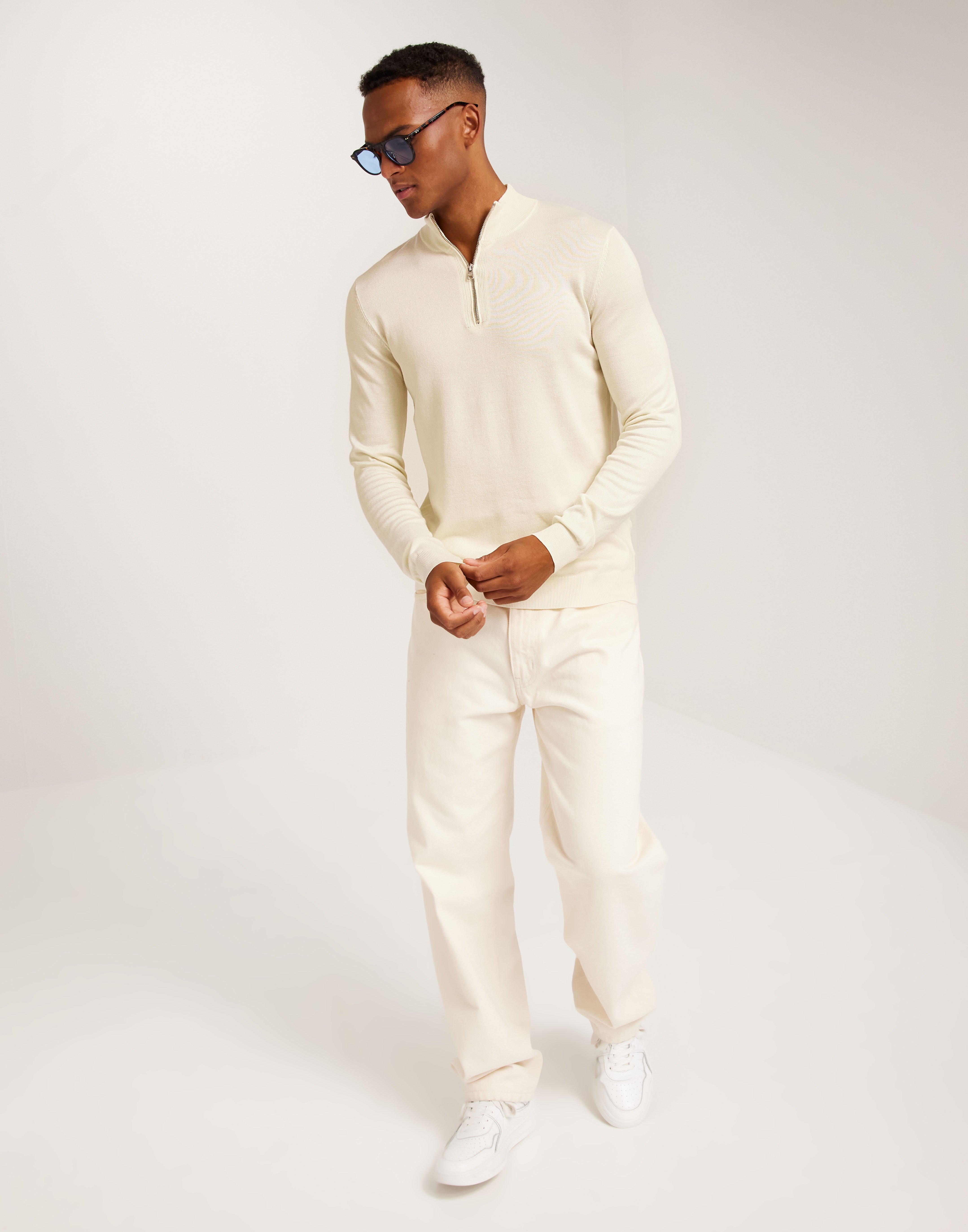 Only & Sons ONSPHIL HALF ZIP - Trui - silver lining/beige