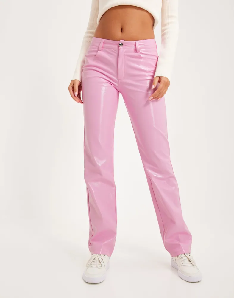 Buy Nelly Colored PU Pants Pink