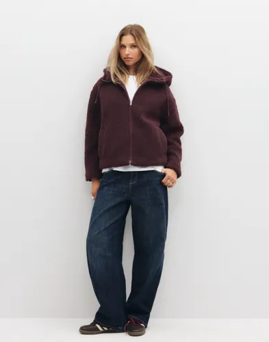 Only - Brun - Onlaspen Hood Teddy Jacket Cc Otw