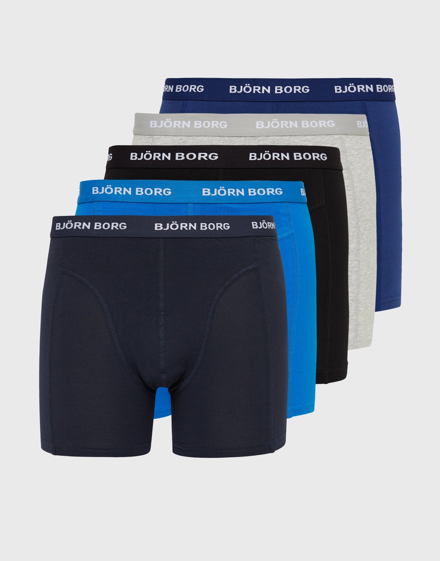 Bj?örn Borg Shorts Solid 5-Pack Multipack underbukser Grå