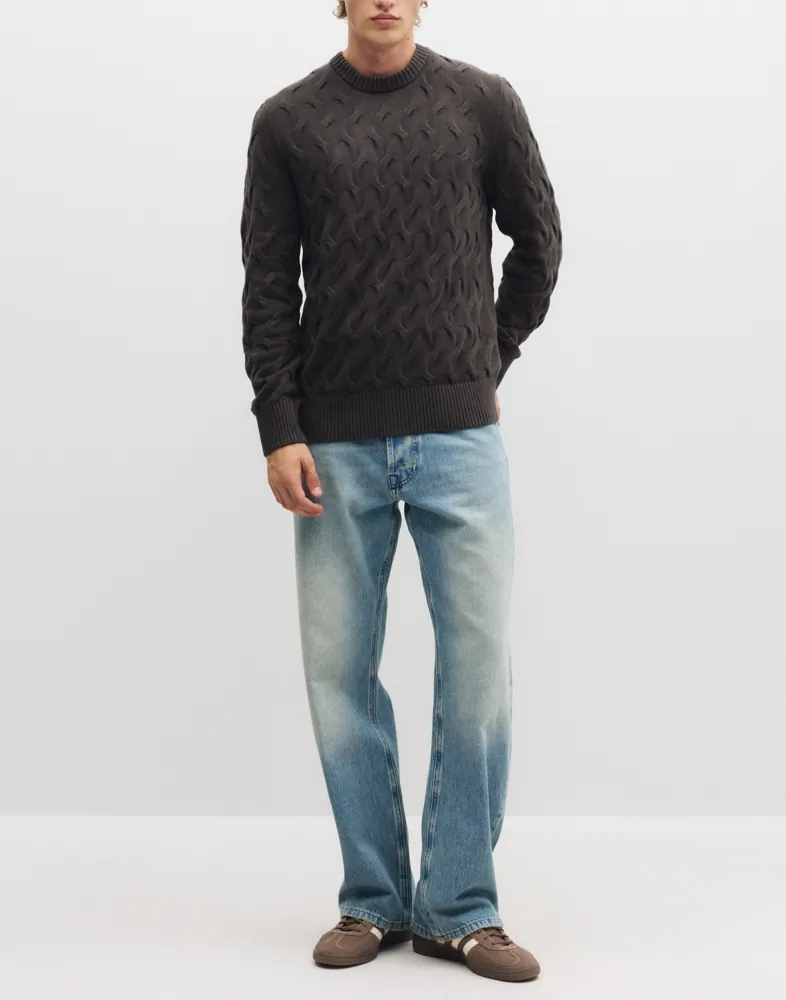 Selected Men Slmcarlos Ls Cable Crew Neck Noos Stickade tröjor herr – bild 2