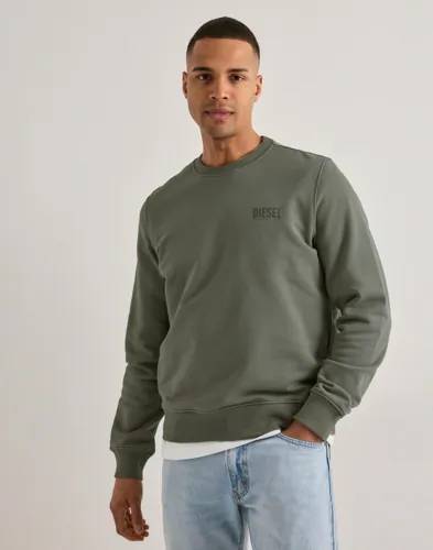 Grön Diesel sweatshirt med rund hals och tryck på bröstet