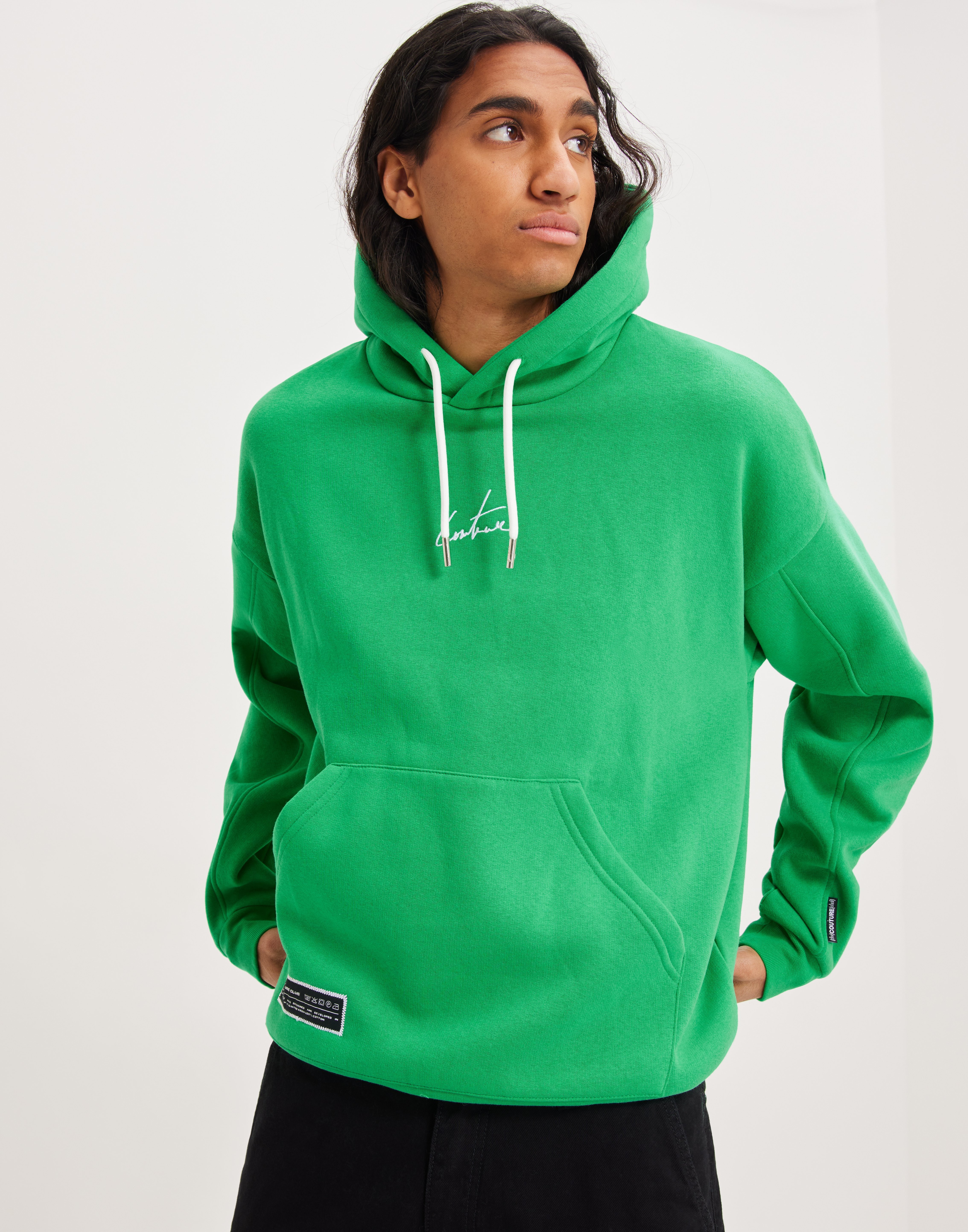 Buy The Couture Club PUFF PRINT AND BOUCLE RELAX FIT HOODIE GREEN Green NLYMAN