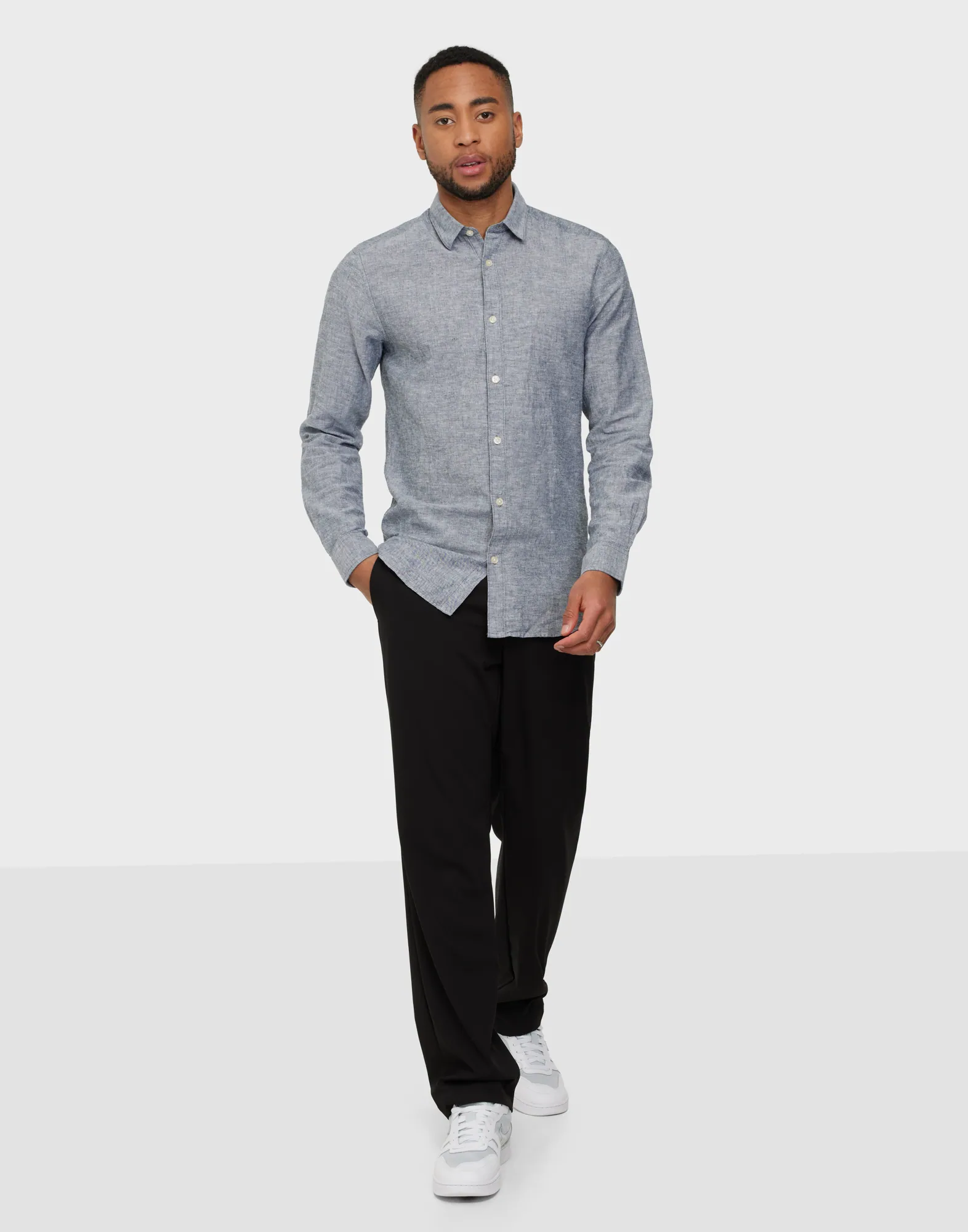 ONSCAIDEN LIFE LS SOLID LINEN SHIRT