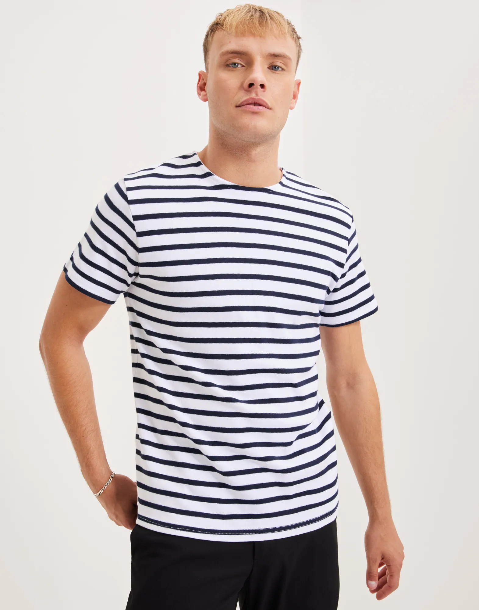 SLHBRIAC STRIPE SS O-NECK TEE NOOS