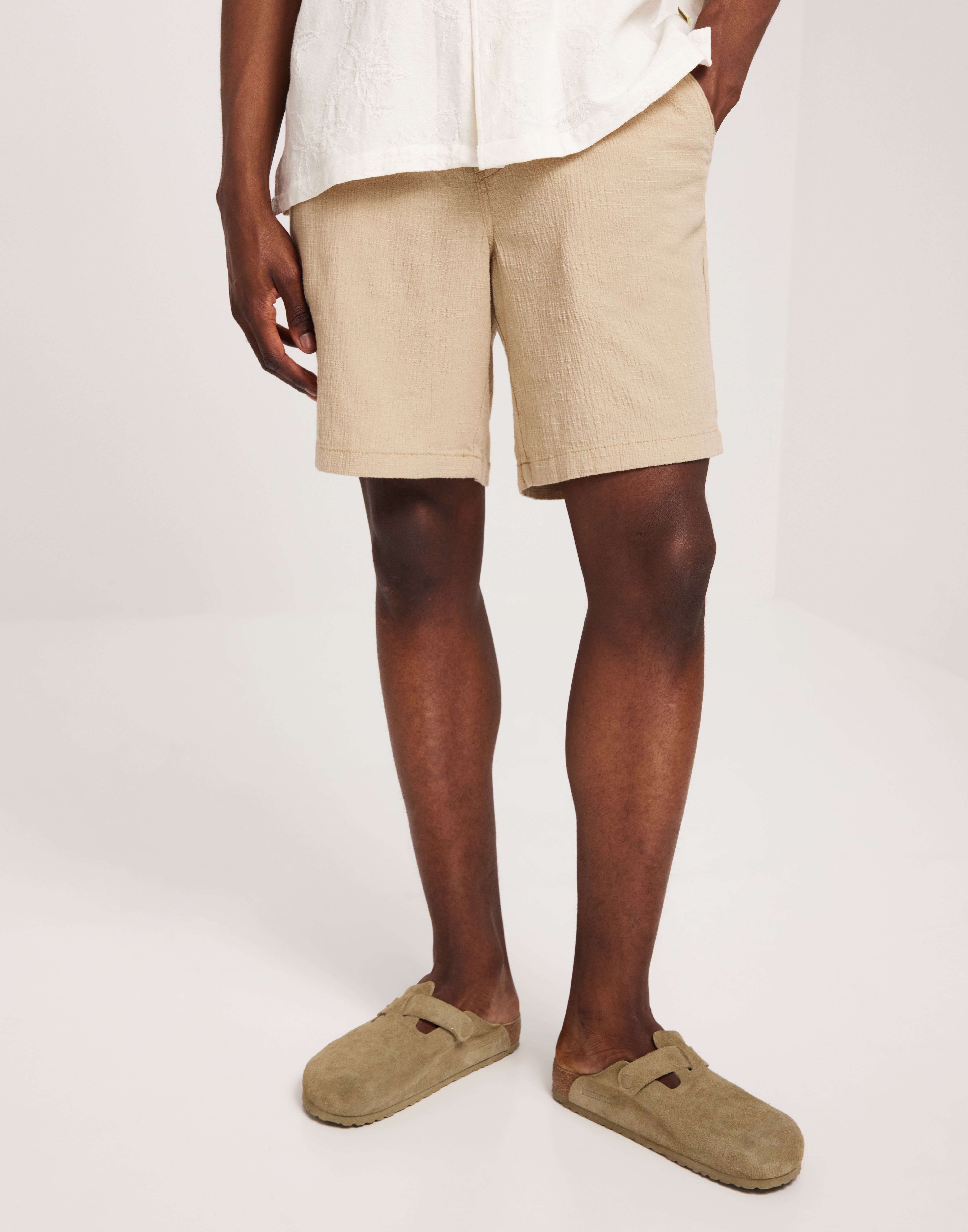 Jack & Jones Jpstjaiden Crinkle Jogger Short Sn Tynde shorts Beige