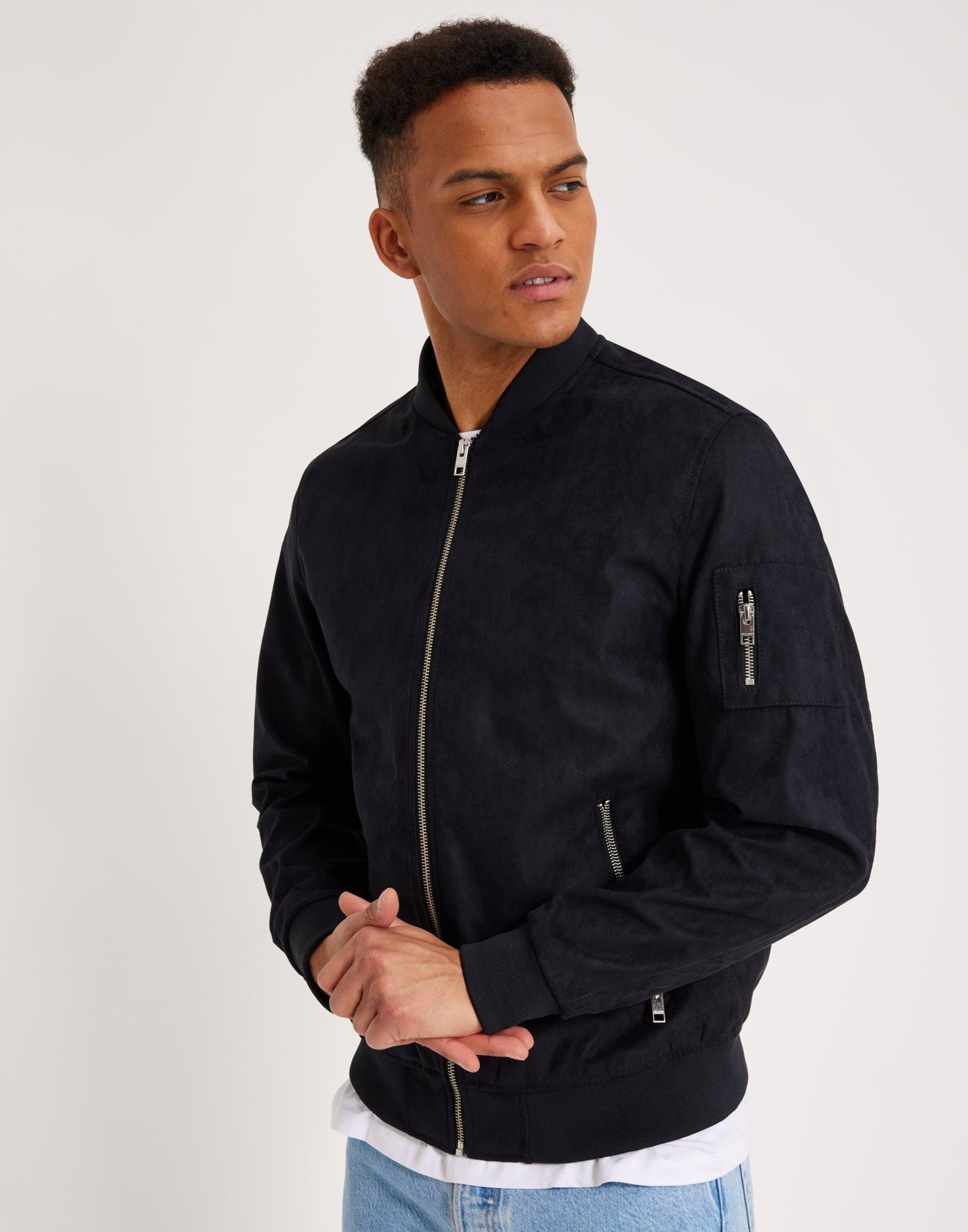 JJEROCKY FAUX SUEDE BOMBER NOOS