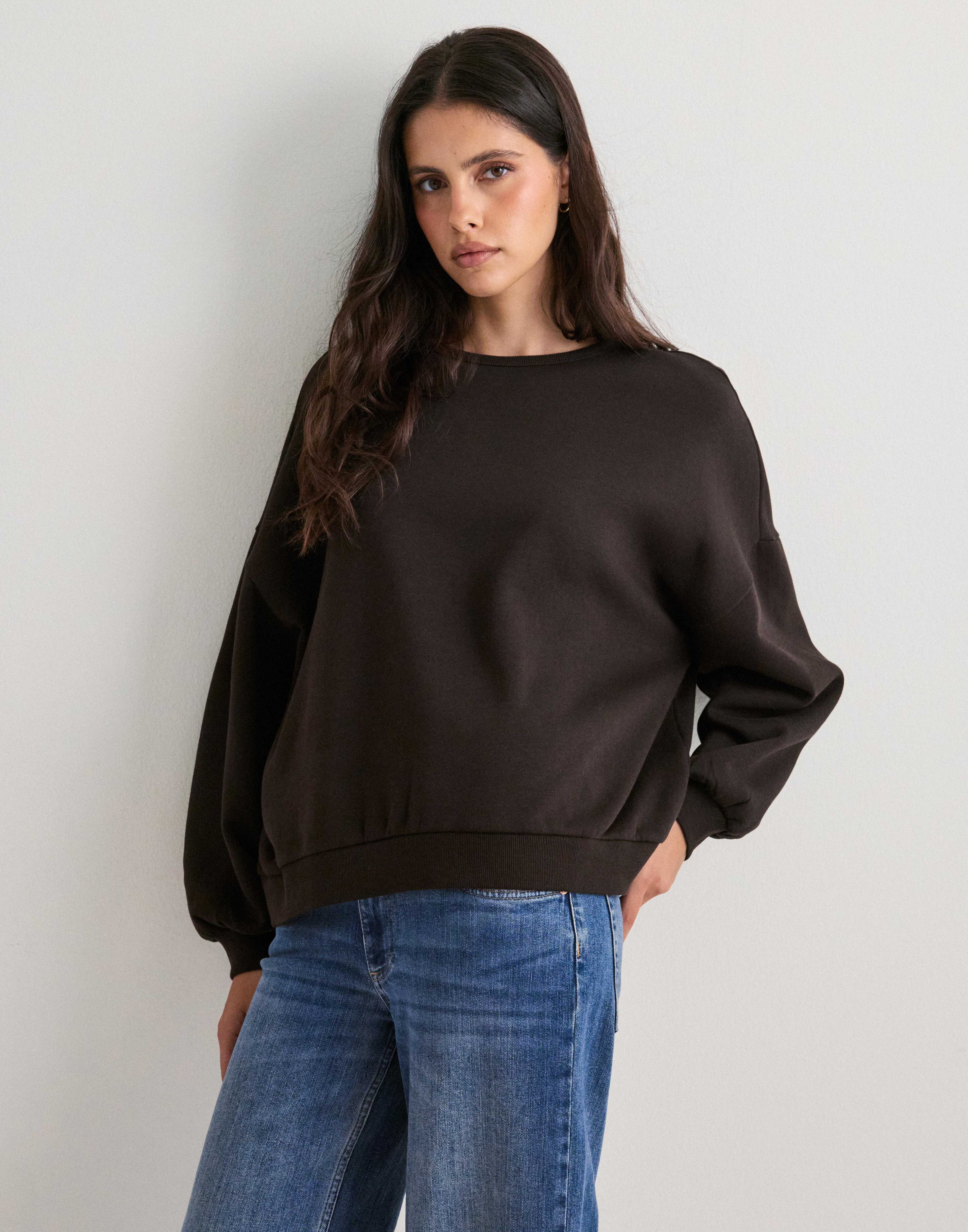 Buy Nelly Luxury Wide Sleeve Sweat - Taupe | Nelly.com