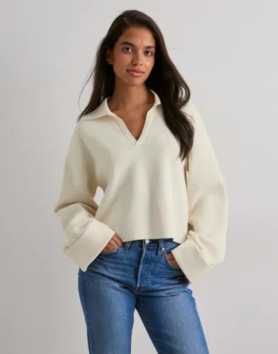 Pieces - Beige - Pcgian Ls Polo Knit