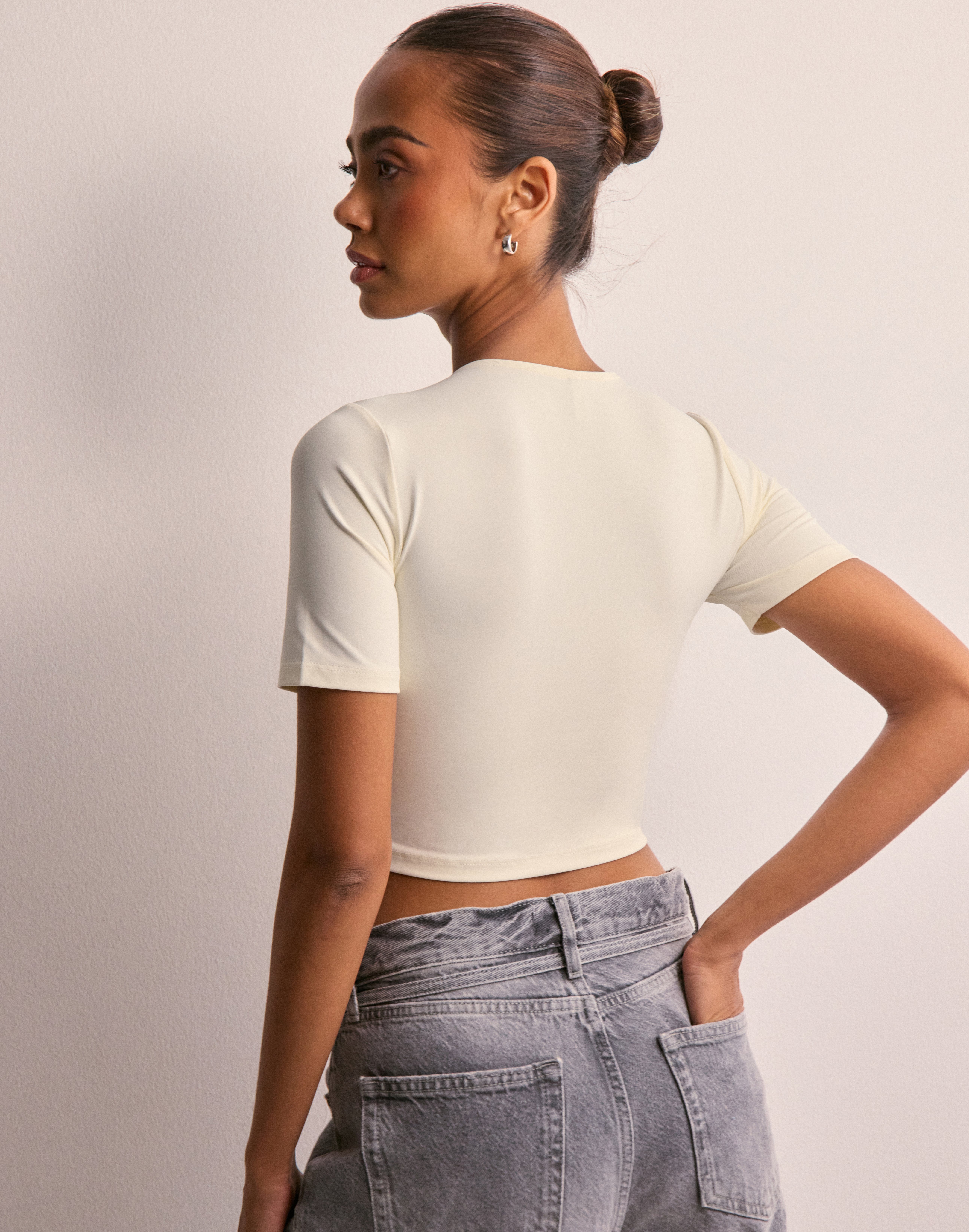 Only - Beige - Onlea S/S Short Top Jrs