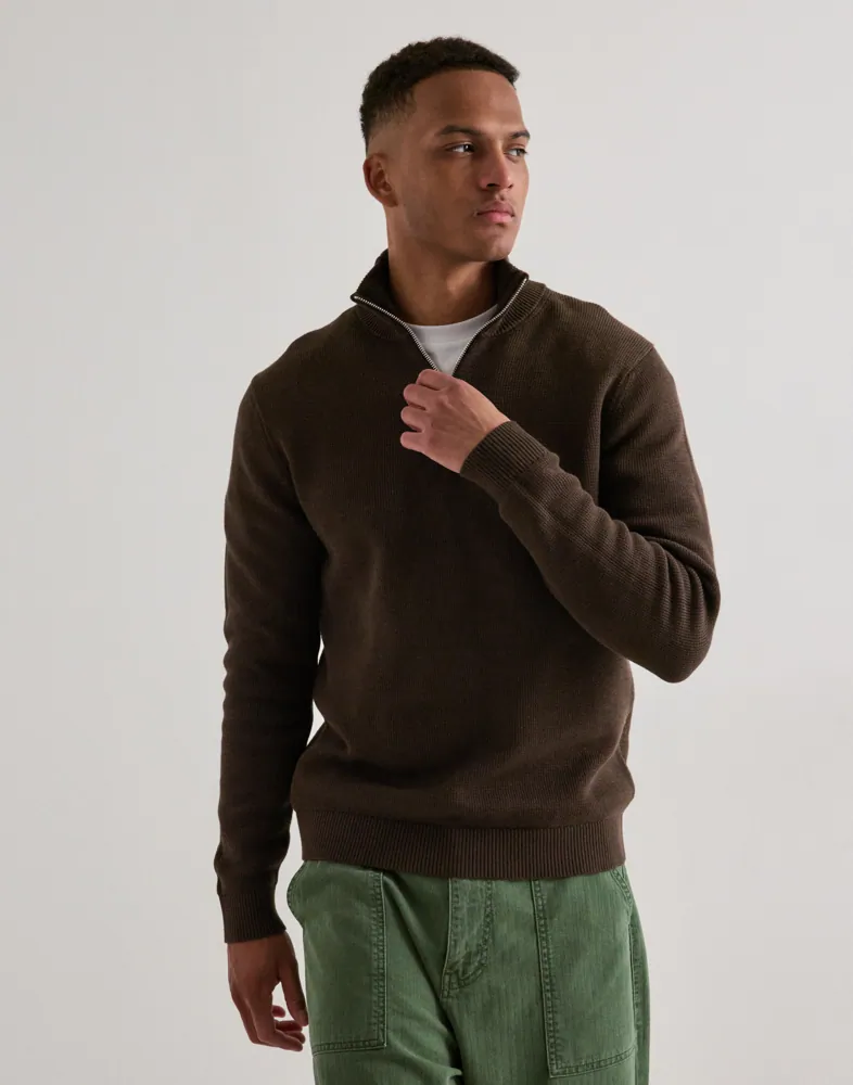 Slhdane Ls Knit Structure Half Zip Half zip
