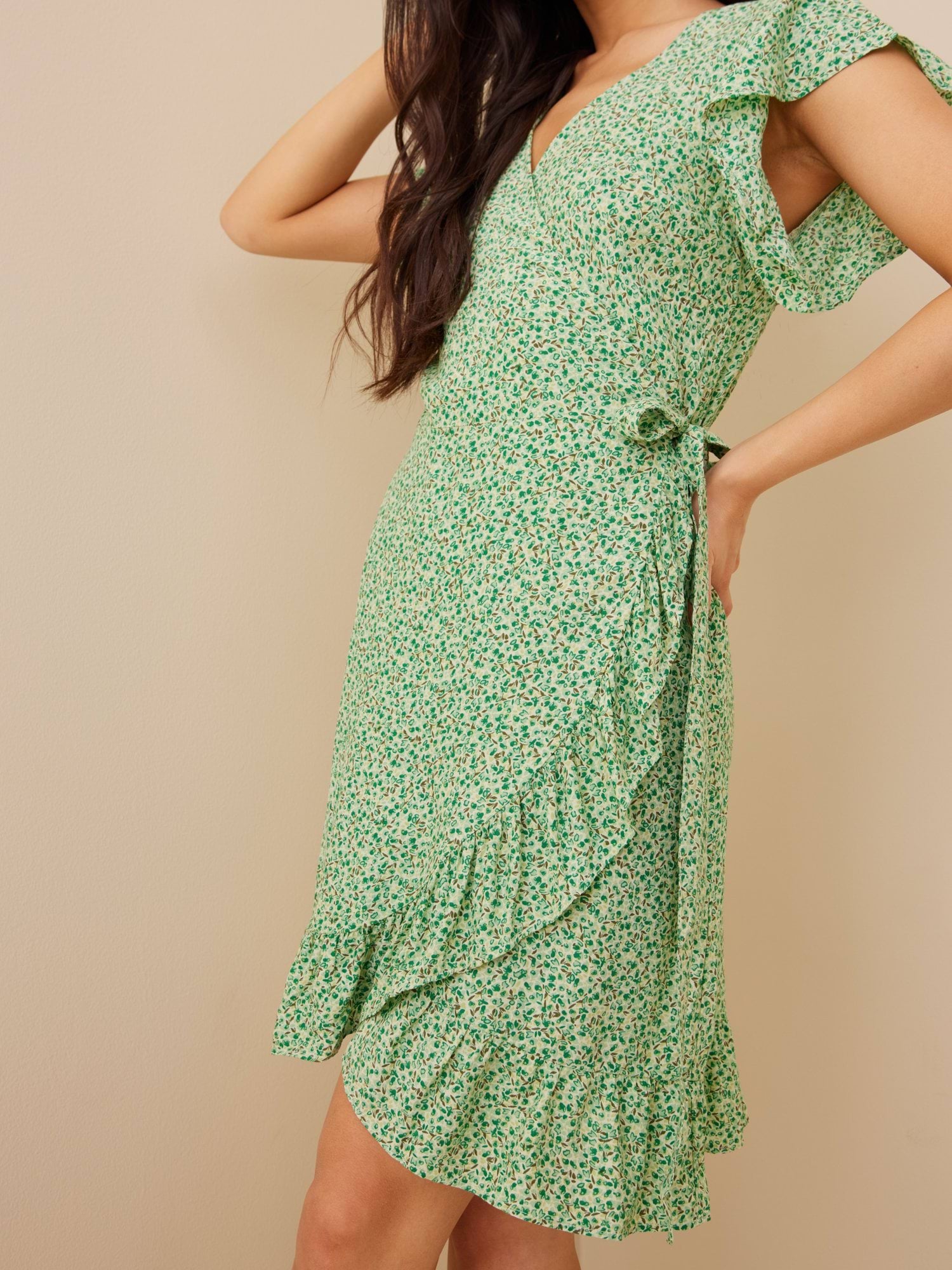 Vila Ladies VIFINI WRAP S/S Long Dress - NOOS Dress, English Manor, 36, English Manor