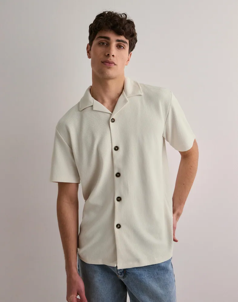 Slhloose-Plisse Resort Ss Shirt Ex Kortärmade skjortor