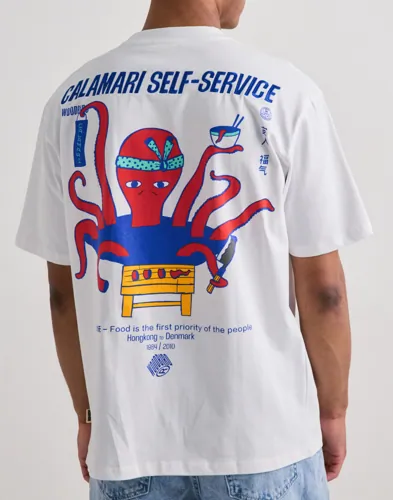 Woodbird Baine Octo Tee T-shirts med tryck Vit