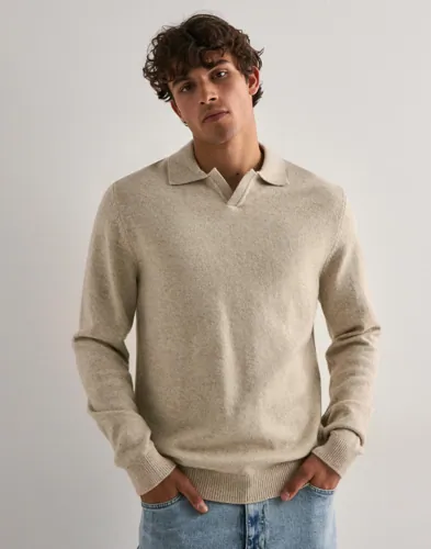 Casual Friday CFKarl polo knit Stickade tröjor Beige