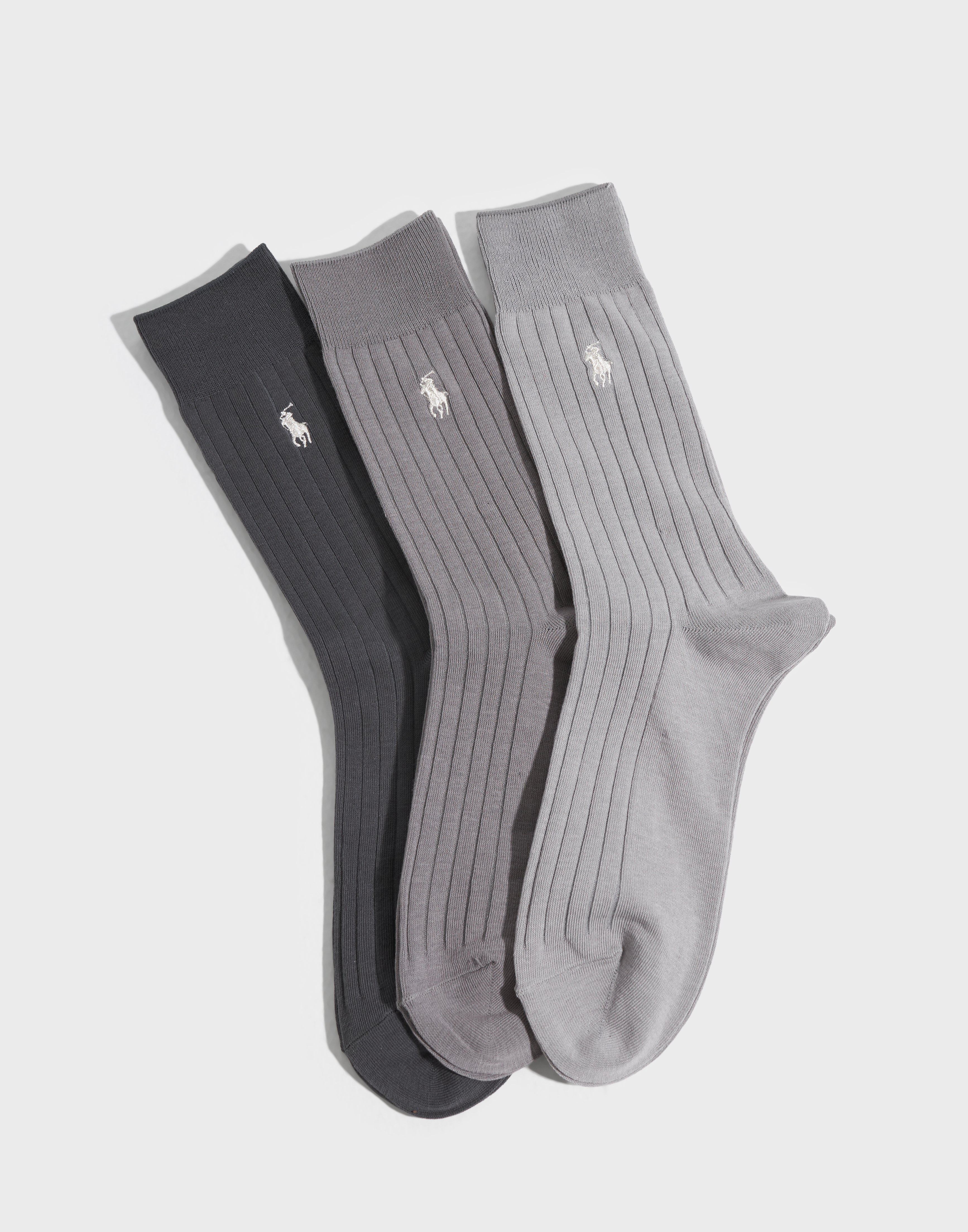 Polo Ralph Lauren Egyptian 3PK-Crew Sock-3 Pack Sokker Grå