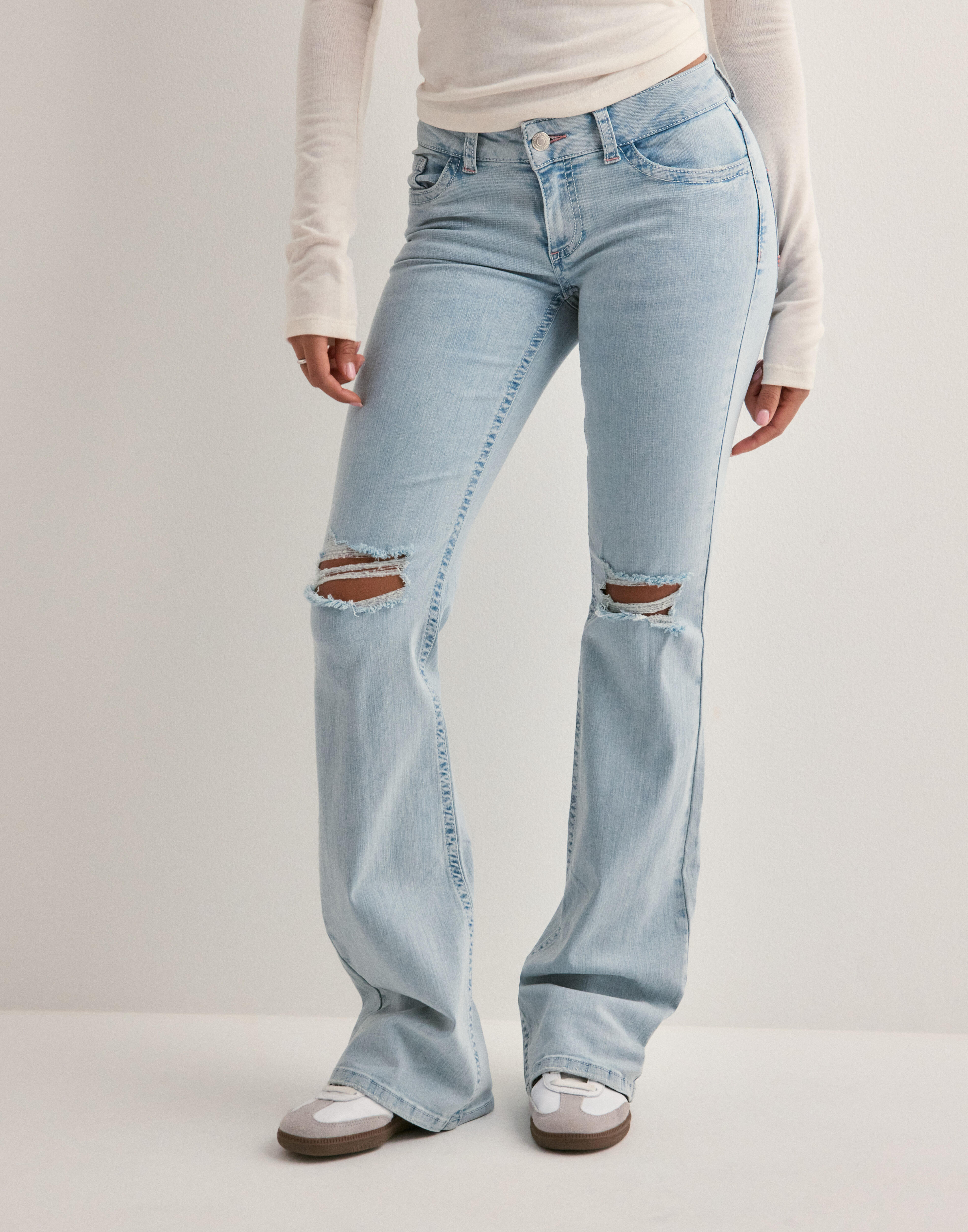 Buy Nelly Low Waist Perfect Bootcut Jeans - Light Blue