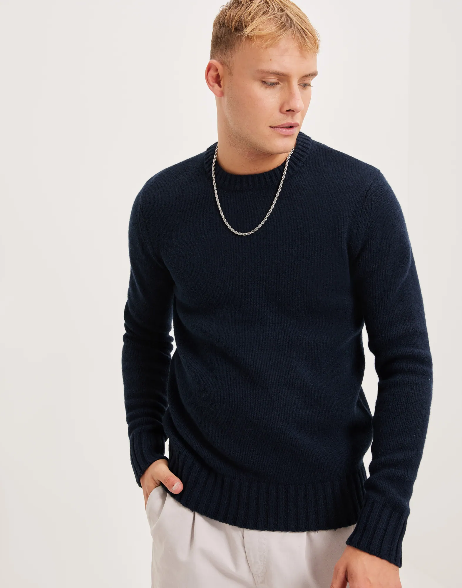 SLHSOLO LS KNIT CREW NECK W