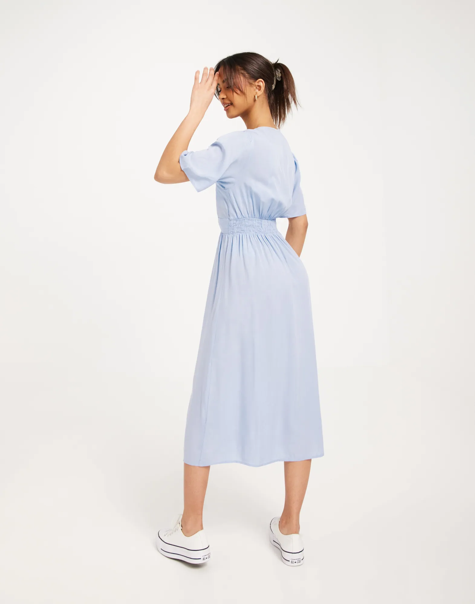Pieces - Pctala Ss Midi Dress - 4764781 Cloud Dancer Multi Flower