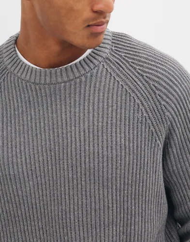 Selected Men Slmbraun Knit Rib Crew Neck Noos Stickade tröjor herr – bild 3