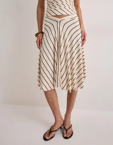 Stripe Asymmetric Skirt