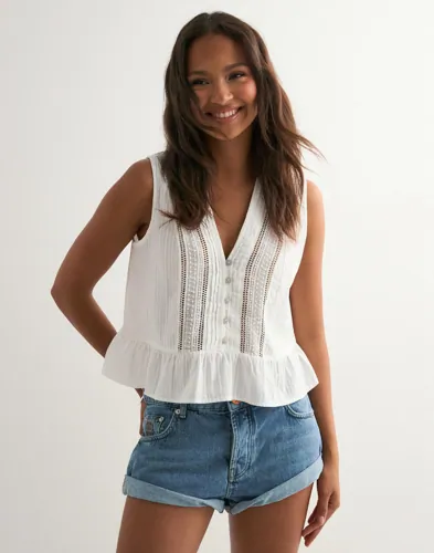 One Teaspoon - Blå - Bandit Low Waist Denim Shorts