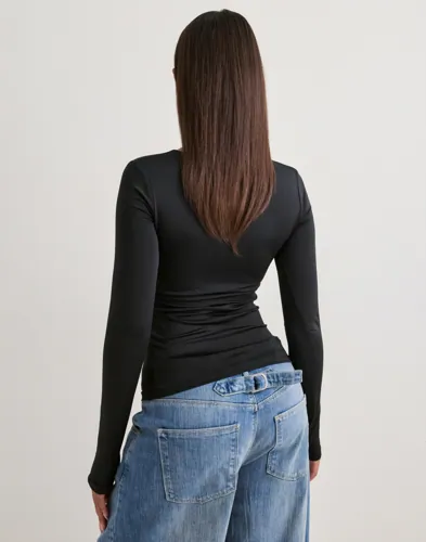 Nelly Built In Bra Scoop Neck Ls Top långärmade t-shirt dam – bild 3