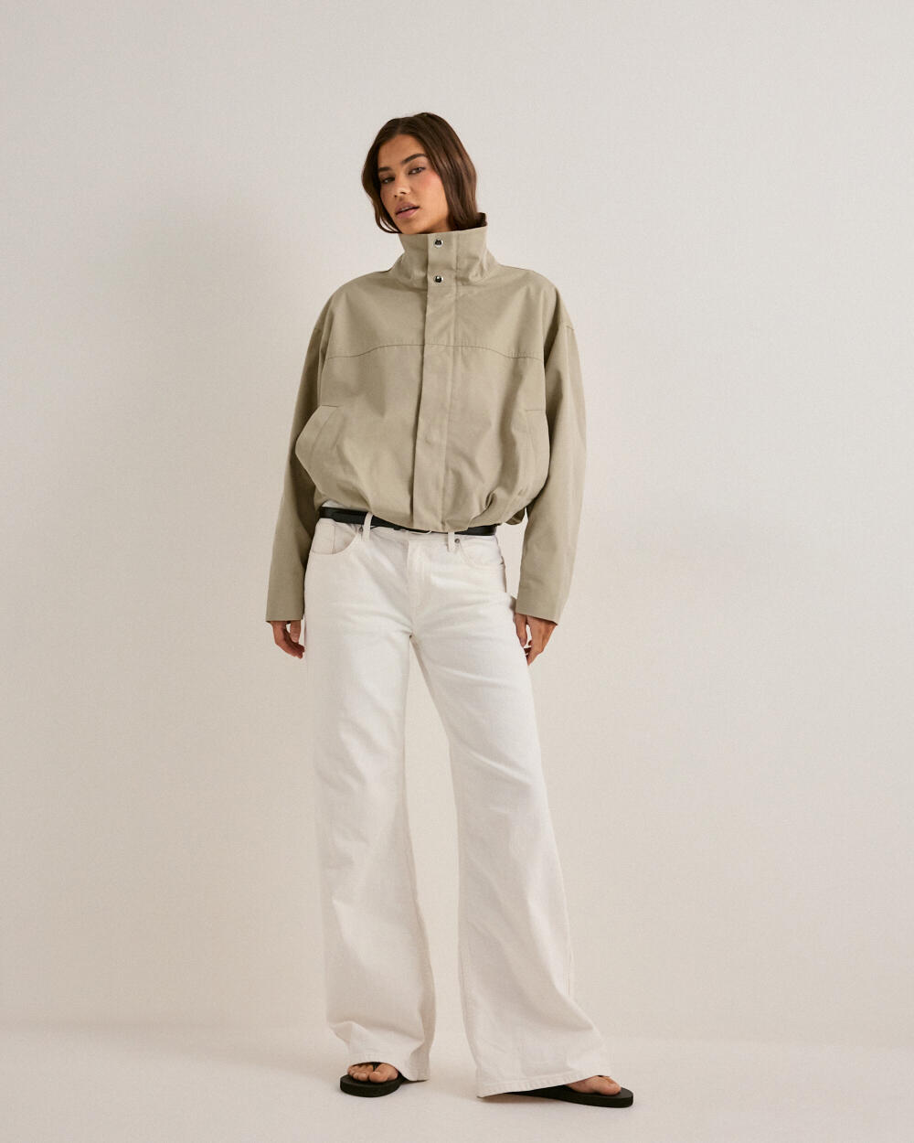 Buy Gina Tricot High neck short jacket - Kahki | Nelly.com