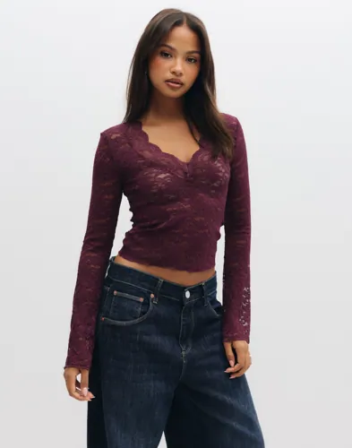 Onlnikka L/S Lace Top Jrs Noos