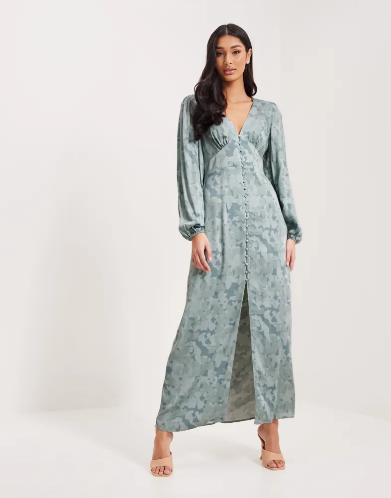 Buy Vila VIMALIN CORBA L/S PUFF SLEEVE DRESS - Green Milieu Tonal Printed |  Nelly.com