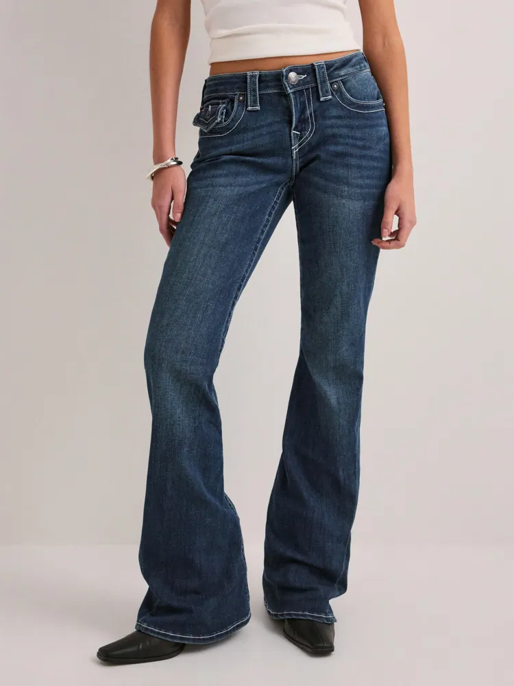 TRUE RELIGION JOEY フレアデニムパンツ レザーフラップ W30 True 