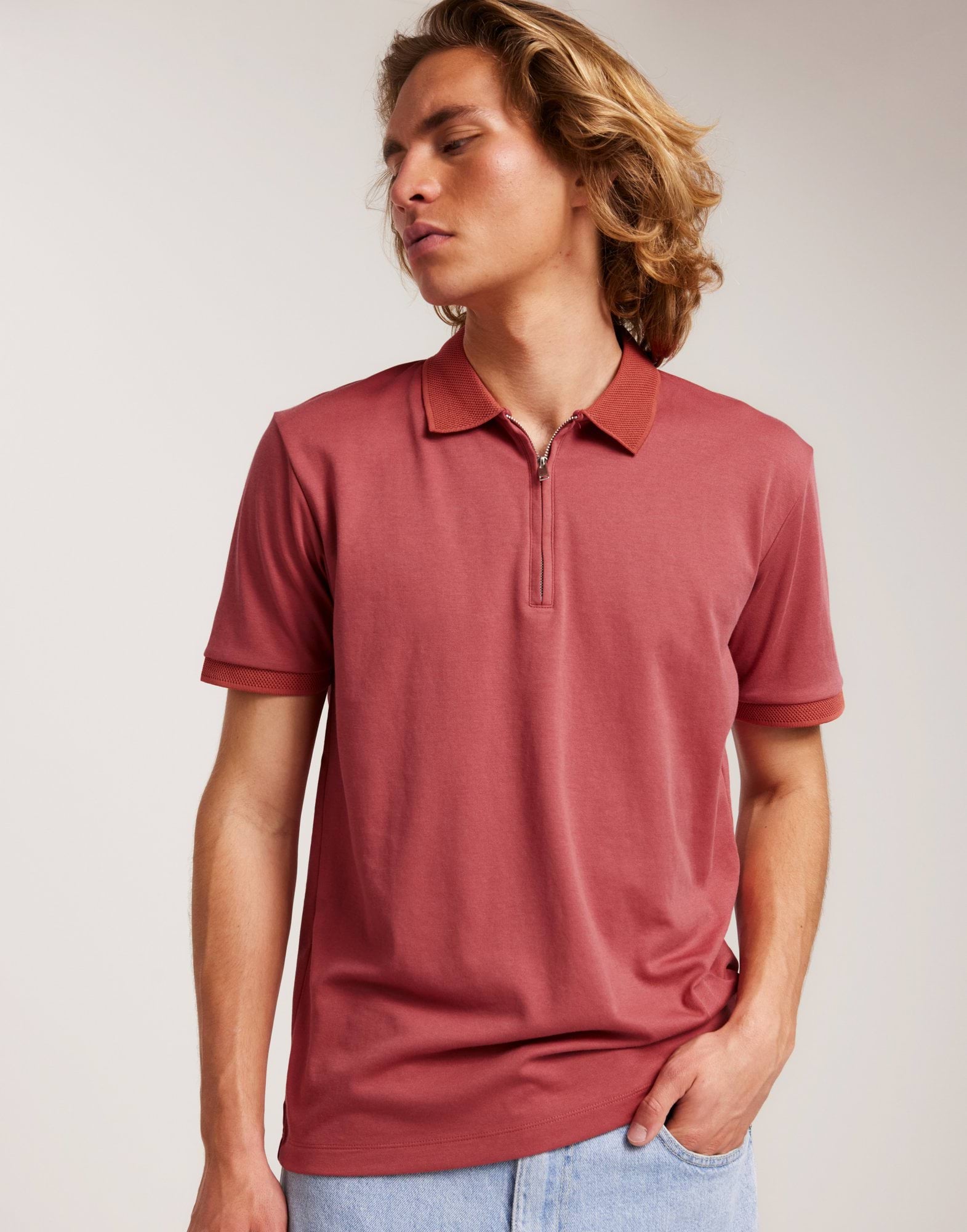 SLHFAVE ZIP SS POLO NOOS