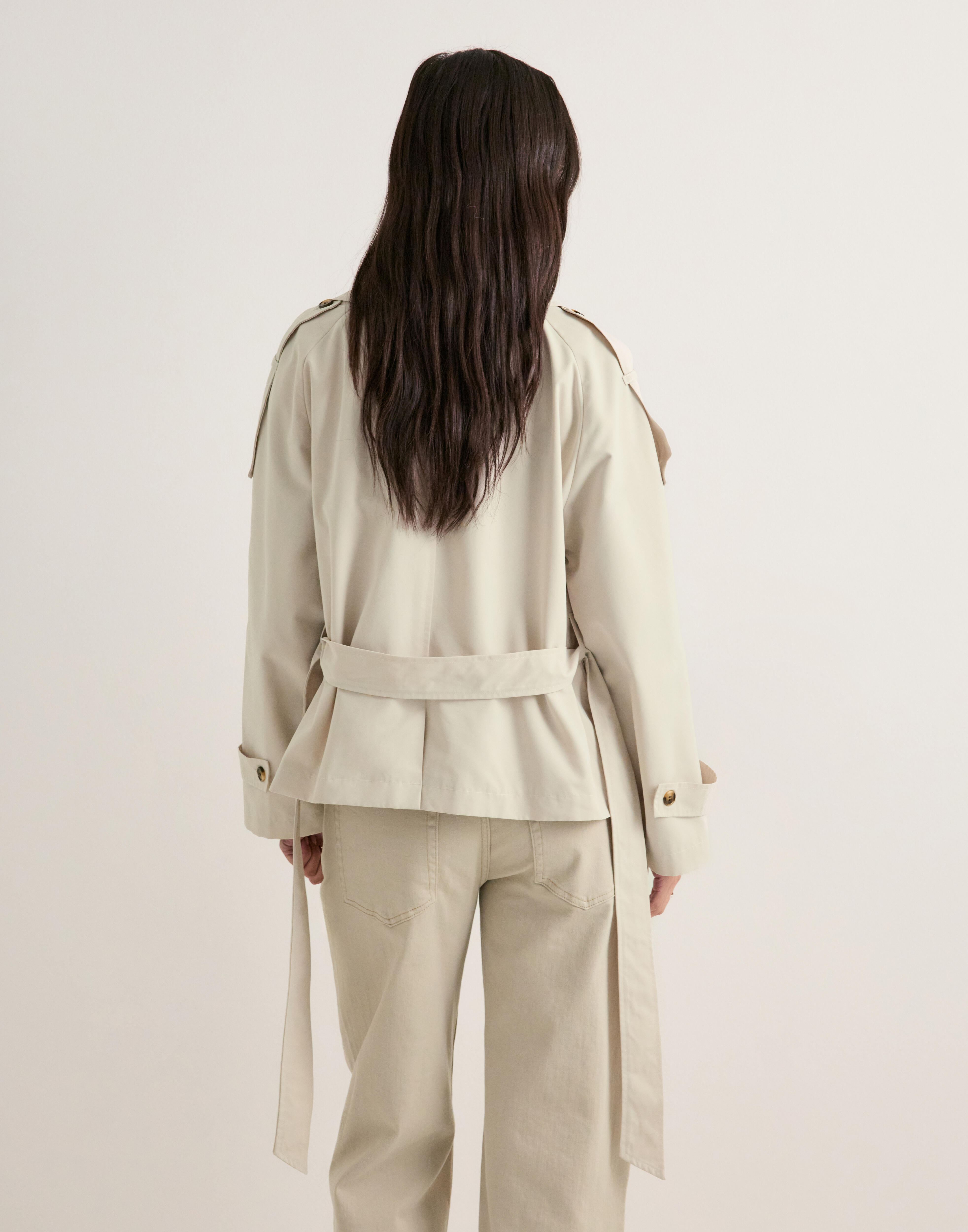 ジャケット・アウター SENEE waist belt trench jacket Buy Nelly Short Trench Jacket - Beige | Nelly.com