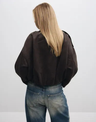 ONLY Onlmoon-Stina Faux Suede Bomber Pnt bomberjackor dam – bild 3