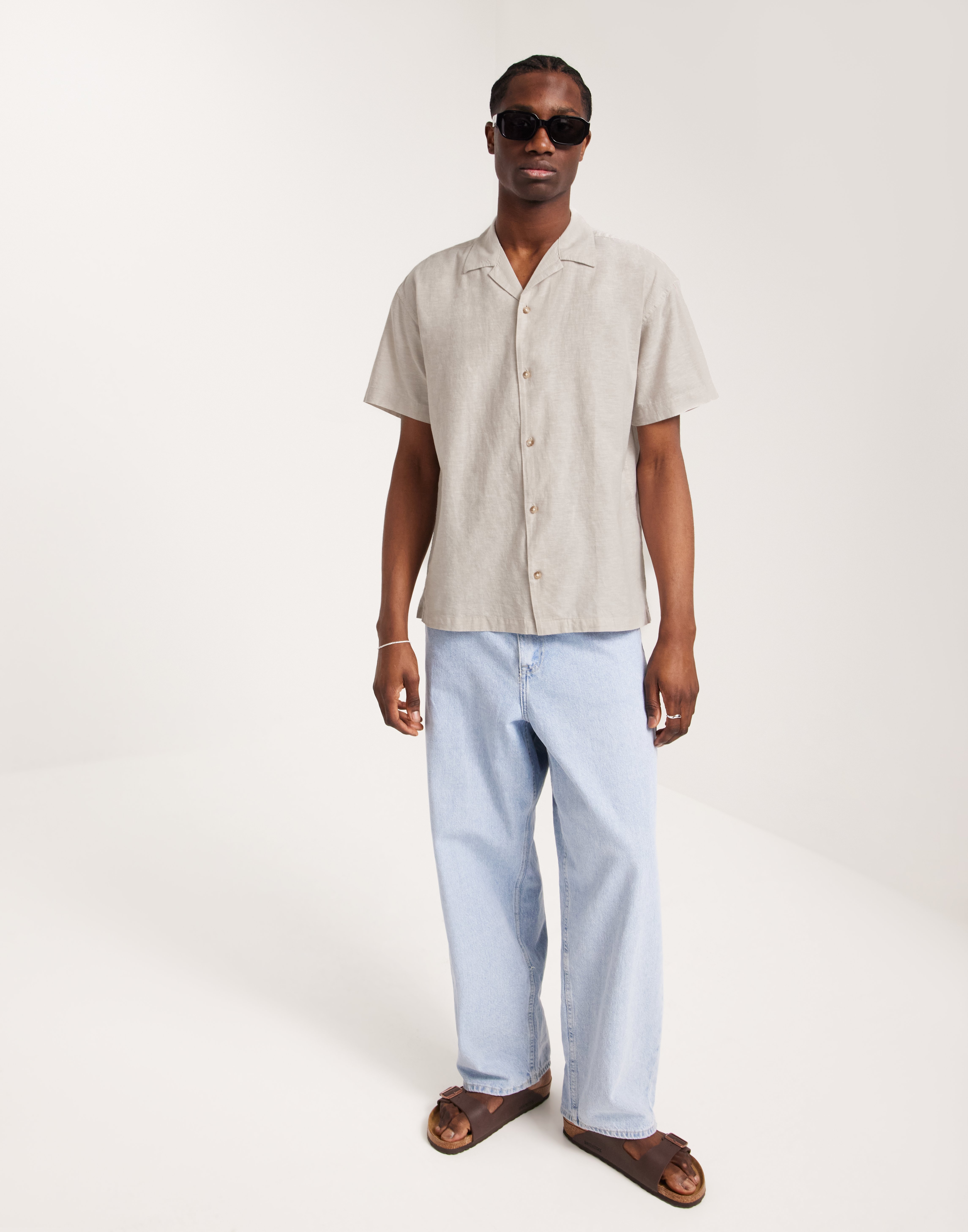Buy Jack & Jones JJESUMMER RESORT LINEN BLEND SHIRT - Crockery