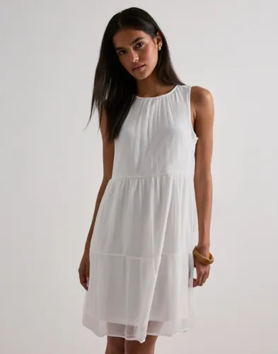 Pieces - Hvid - Pcclara Sl Dress Wvn Bc